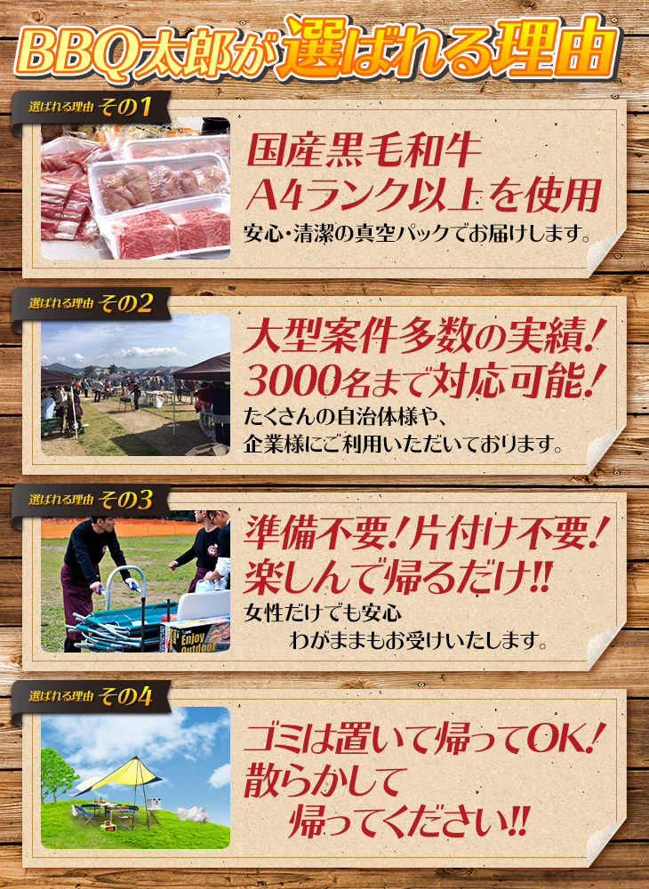 BBQ太郎が選ばれる理由